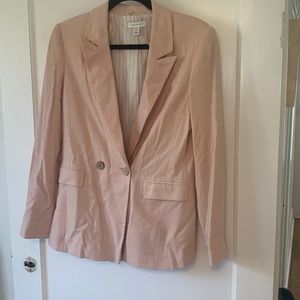 Topshop Linen Blazer Pastel Pink